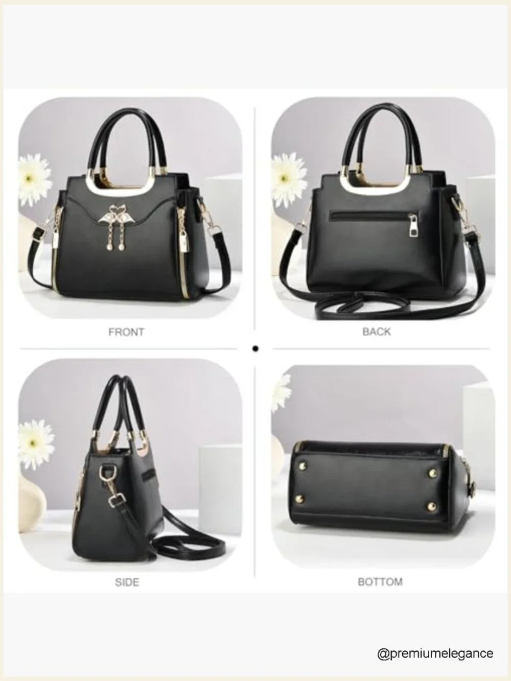 Small Top Handle Satchel Crossbody Bag in Faux Leather